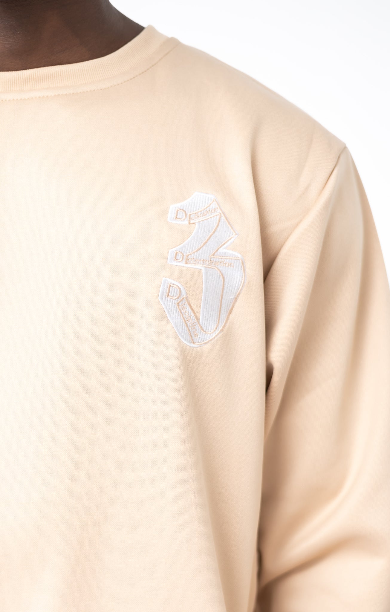 Beige Crewneck Tracksuit | Casual Unisex Loungewear Set for Comfort”